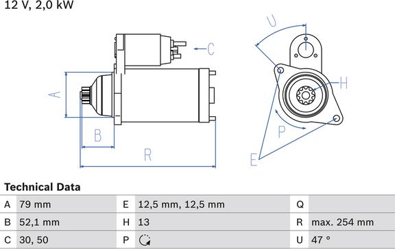 Carwood Group BREF0320986025070 - Starter aaoparts.ro