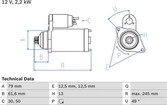 Carwood Group BREF0320986025110 - Starter aaoparts.ro