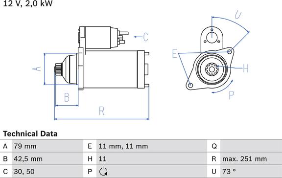 Carwood Group BREF0320986025350 - Starter aaoparts.ro