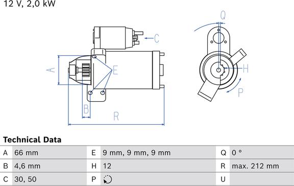 Carwood Group BREF0320986026810 - Starter aaoparts.ro