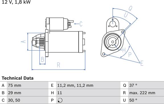 Carwood Group BREF0320986023250 - Starter aaoparts.ro