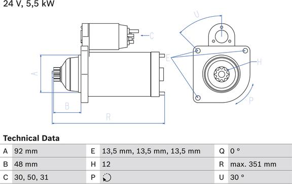 Carwood Group BREF0320986023270 - Starter aaoparts.ro