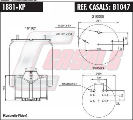 Casals B1047 - Burduf, suspensie pneumatica aaoparts.ro