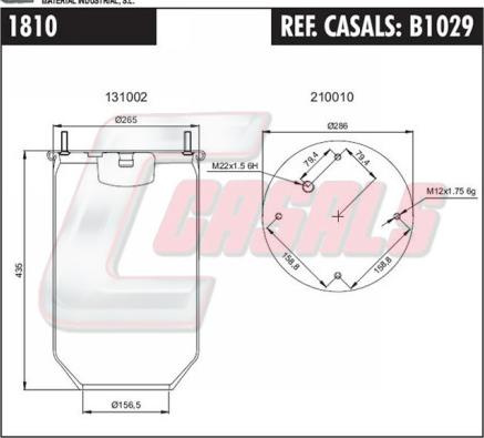 Casals B1029 - Burduf, suspensie pneumatica aaoparts.ro