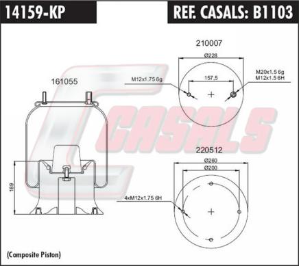 Casals B1103 - Burduf, suspensie pneumatica aaoparts.ro