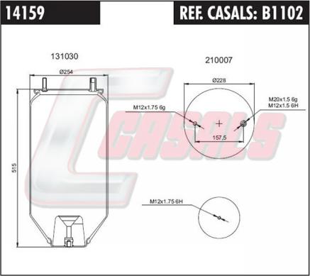 Casals B1102 - Burduf, suspensie pneumatica aaoparts.ro