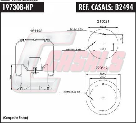 Casals B2494 - Burduf, suspensie pneumatica aaoparts.ro