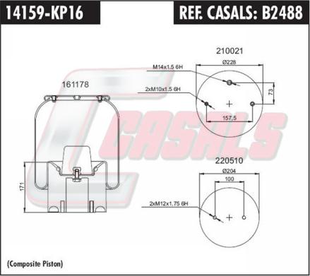 Casals B2488 - Burduf, suspensie pneumatica aaoparts.ro