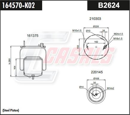 Casals B2624 - Burduf, suspensie pneumatica aaoparts.ro