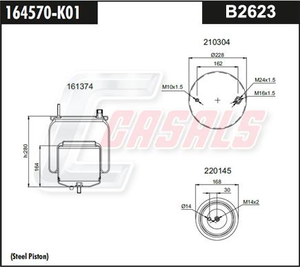 Casals B2623 - Burduf, suspensie pneumatica aaoparts.ro