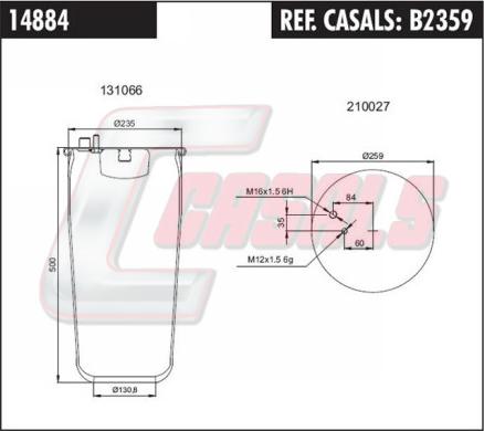 Casals B2359 - Burduf, suspensie pneumatica aaoparts.ro