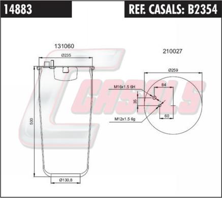 Casals B2354 - Burduf, suspensie pneumatica aaoparts.ro