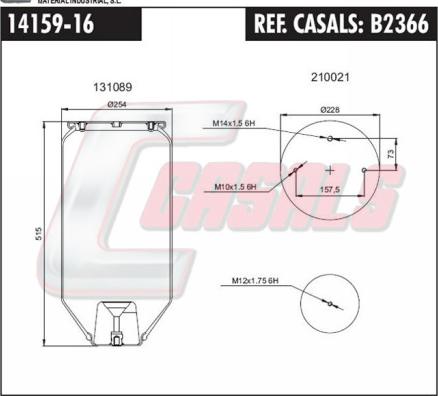 Casals B2366 - Burduf, suspensie pneumatica aaoparts.ro