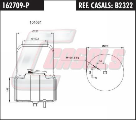 Casals B2322 - Burduf, suspensie pneumatica aaoparts.ro