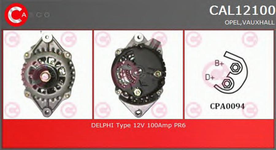 Casco CAL12100 - Generator / Alternator aaoparts.ro