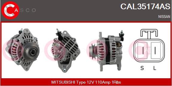 Casco CAL35174AS - Generator / Alternator aaoparts.ro