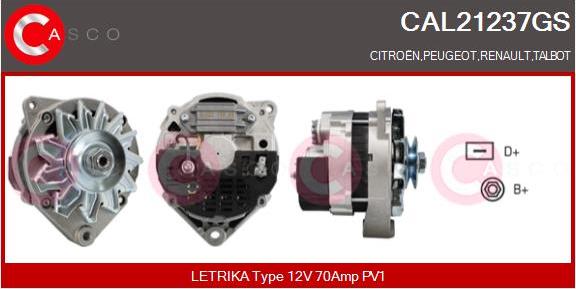 Casco CAL21237GS - Generator / Alternator aaoparts.ro