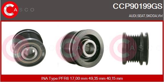 Casco CCP90199GS - Fulie, alternator aaoparts.ro