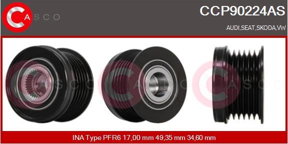 Casco CCP90224AS - Fulie, alternator aaoparts.ro