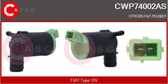 Casco CWP74002AS - Pompa de apa,spalare parbriz aaoparts.ro