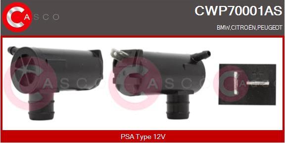 Casco CWP70001AS - Pompa de apa,spalare parbriz aaoparts.ro