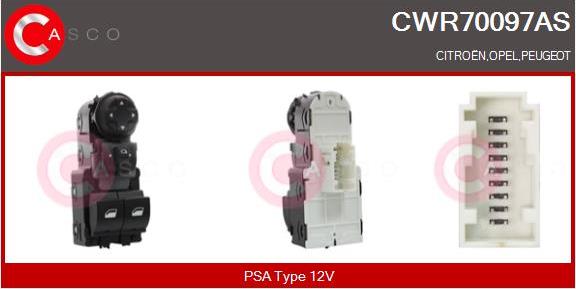 Casco CWR70097AS - Comutator,macara geam aaoparts.ro