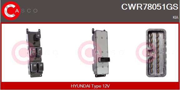 Casco CWR78051GS - Comutator,macara geam aaoparts.ro