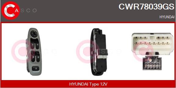 Casco CWR78039GS - Comutator,macara geam aaoparts.ro
