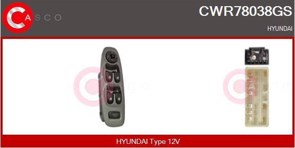 Casco CWR78038GS - Comutator,macara geam aaoparts.ro