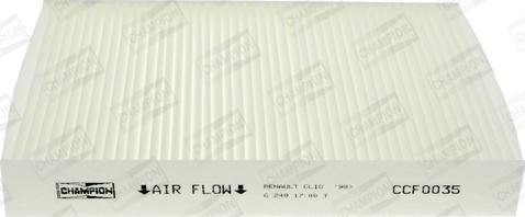 Champion CCF0035 - Filtru, aer habitaclu aaoparts.ro