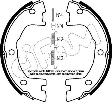 Cifam 153-097K - Set saboti frana, frana de mana aaoparts.ro