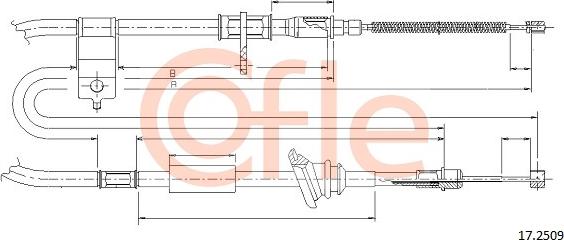 Cofle 17.2509 - Cablu, frana de parcare aaoparts.ro