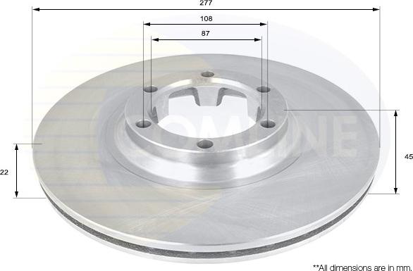 Comline ADC0307V - Disc frana aaoparts.ro