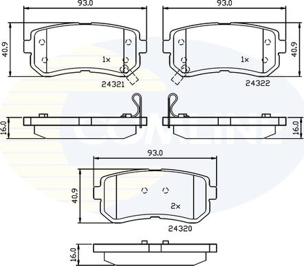 Comline CBP32016 - Set placute frana,frana disc aaoparts.ro