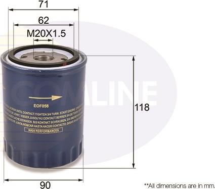 Comline EOF058 - Filtru ulei aaoparts.ro