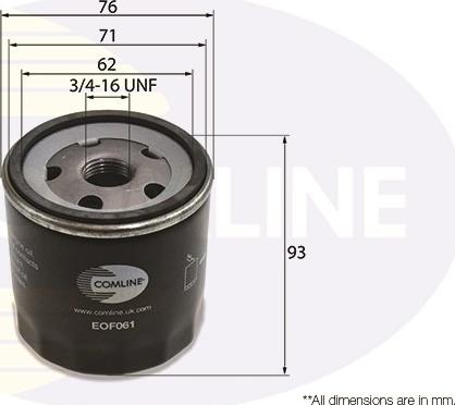 Comline EOF061 - Filtru ulei aaoparts.ro