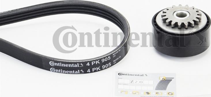CONTINENTAL 4PK905K1 - Set curea transmisie cu caneluri aaoparts.ro