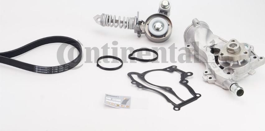 CONTINENTAL 5PK1207WP2 - Pompa apa + Set curea transmisie cu caneluri aaoparts.ro