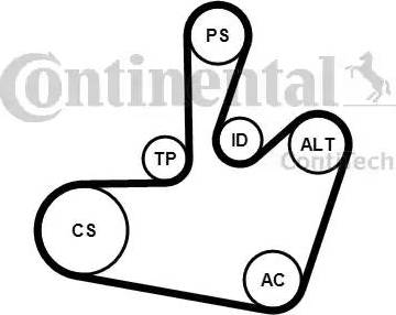 CONTINENTAL 6PK1548K1 - Set curea transmisie cu caneluri aaoparts.ro