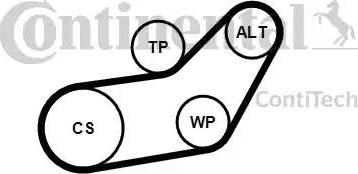 CONTINENTAL 6PK1045K1 - Set curea transmisie cu caneluri aaoparts.ro
