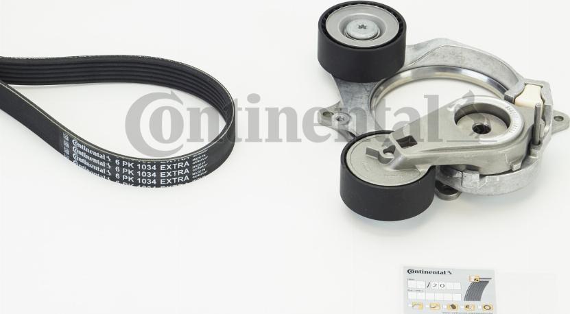 CONTINENTAL 6PK1034 EXTRA K1 - Set curea transmisie cu caneluri aaoparts.ro