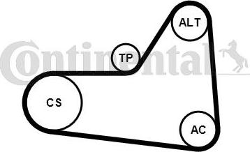 CONTITECH 6 PK 1070 K1 - Set curea transmisie cu caneluri aaoparts.ro