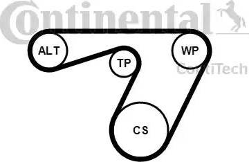 CONTINENTAL 6PK1180K1 - Set curea transmisie cu caneluri aaoparts.ro