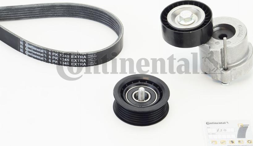 CONTINENTAL 6PK1345 EXTRA K1 - Set curea transmisie cu caneluri aaoparts.ro