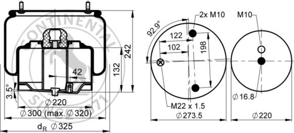 Contitech AIR Spring 6753 N P02L - Burduf, suspensie pneumatica aaoparts.ro