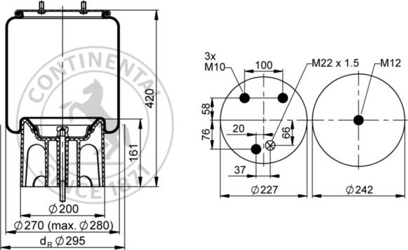 Contitech AIR Spring 792 N P05 - Burduf, suspensie pneumatica aaoparts.ro