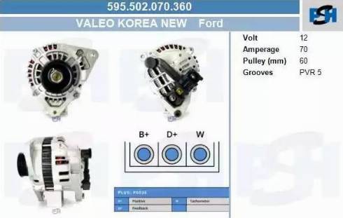 PSH 595.502.070.360 - Generator / Alternator aaoparts.ro