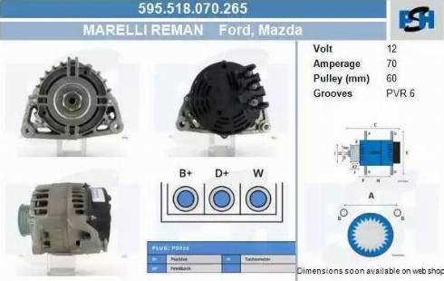PSH 595.518.070.265 - Generator / Alternator aaoparts.ro