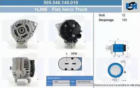 PSH 505.546.140.010 - Generator / Alternator aaoparts.ro