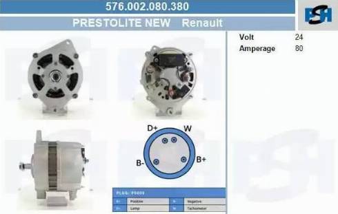 PSH 576.002.080.380 - Generator / Alternator aaoparts.ro